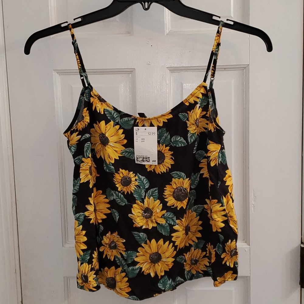 Sun Flower Spaghetti Strap Tank